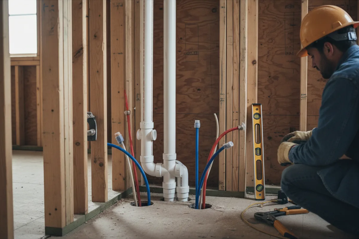 Drain and supply rough-in during Drain Cleaning in Lakeland